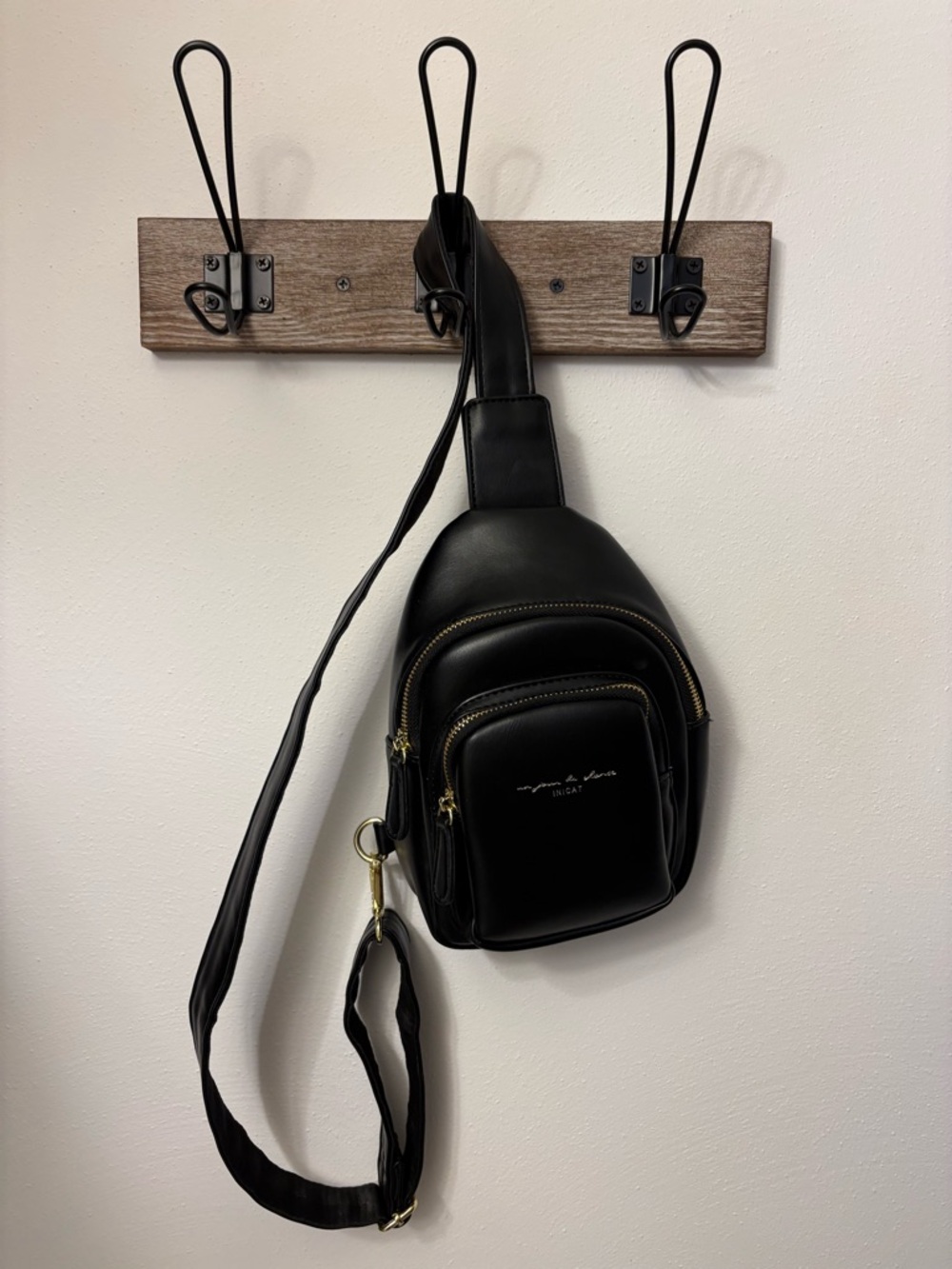 Black Sling Crossbody Bag - Unbranded